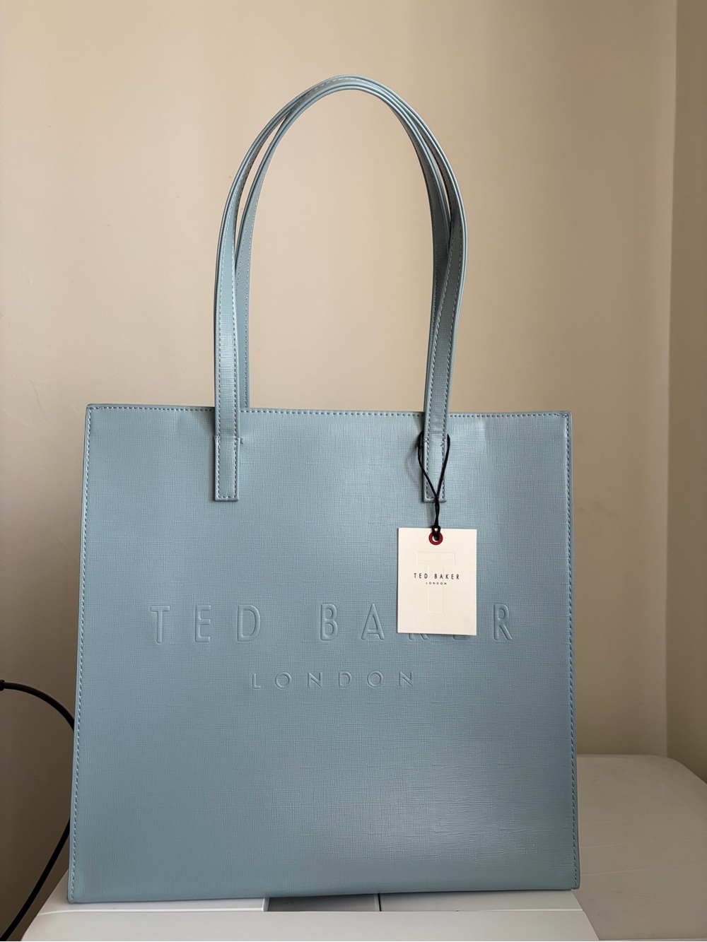 Ted Baker Powder Blue Embossed Logo Tote